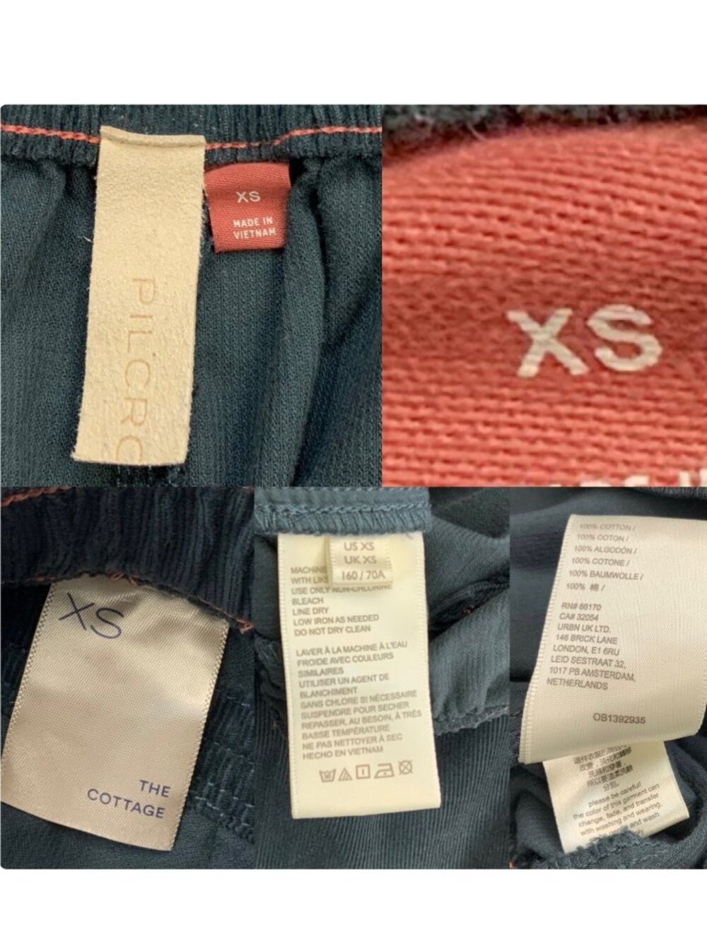 Anthropologie Pilcro The Cottage Corduroy Trousers Pant XS Blue - Picture 6 of 13